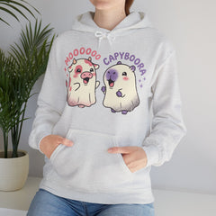 Funny Capyboora and Cow Ghost Retro Halloween Hoodie