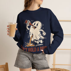 Funny Ghost Beer Can't Hold A Drink Vintage Crewneck Sweatshirt