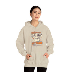Halloween Loading Please Wait Cute Ghost Cat Purple Hoodie
