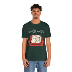 Cute Soul Mates Ghost Red Couch Retro T-Shirt