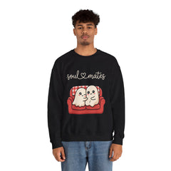 Cute Soul Mates Ghost Red Couch Retro Crewneck Sweatshirt