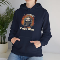 Funny Grim Reaper Carpe Diem Seize The Day Retro Hoodie