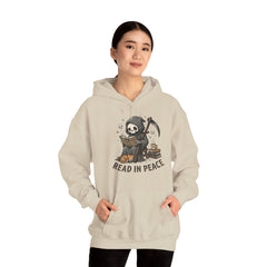 Funny Grim Reaper Read In Peace Book Cat Hoodie
