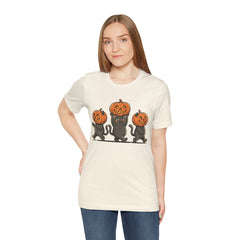 Cute Halloween Black Cats Pumpkin Helmet T-Shirt