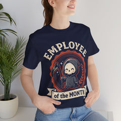 Funny Chibi Grim Reaper Employee Of The Month Retro T-Shirt