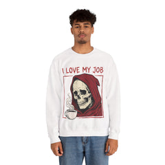 Sarcastic Grim Reaper Coffee Lover Retro Crewneck Sweatshirt
