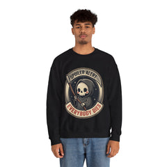 Funny Grim Reaper Spoiler Alert Everybody Dies 2 Crewneck Sweatshirt