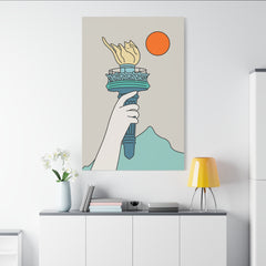 Cat Statue of Liberty Canvas