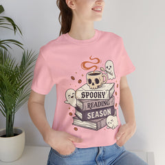 Spooky Reading Season Skull Coffee Mug Retro T-Shirt