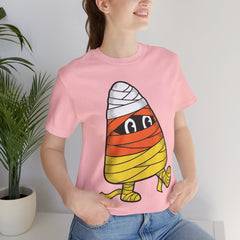 Funny Halloween Candy Corn Mummy Creeping Graphic T-Shirt