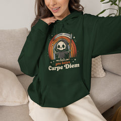Funny Grim Reaper Carpe Diem Seize The Day Retro Hoodie