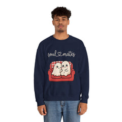 Cute Soul Mates Ghost Red Couch Retro Crewneck Sweatshirt