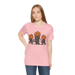 Cute Halloween Black Cats Pumpkin Helmet T-Shirt