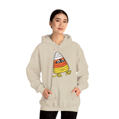 Funny Halloween Candy Corn Mummy Creeping Graphic Hoodie