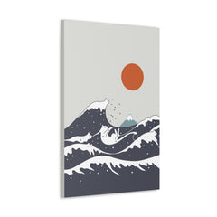 Great Wave of Kanagawa Cats Canvas