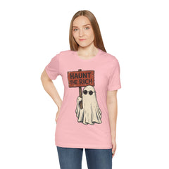 Spooky Protest Ghost Haunt The Rich Sarcastic T-Shirt