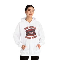 Funny Retro VHS Tape Coffin Born To Watch Horror Movies Hoodie