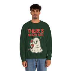 Funny Ghost There's No Body Here Phone Retro Crewneck Sweatshirt