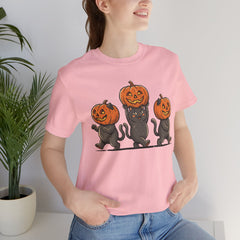 Cute Halloween Black Cats Pumpkin Helmet T-Shirt