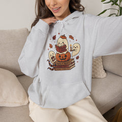 Cute Spooky Book Club Ghost Halloween Retro Hoodie