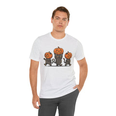 Cute Halloween Black Cats Pumpkin Helmet T-Shirt