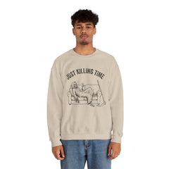 Funny Grim Reaper Just Killing Time Smartphone Crewneck Sweatshirt