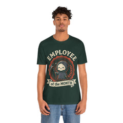 Funny Chibi Grim Reaper Employee Of The Month Retro T-Shirt