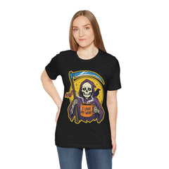 Funny Grim Reaper I Love My Work Coffee Retro T-Shirt