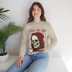 Sarcastic Grim Reaper Coffee Lover Retro Crewneck Sweatshirt