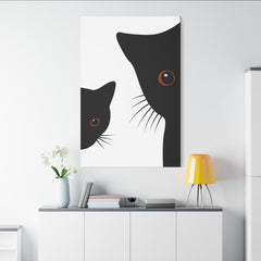 Abstract Boho Black Cats Canvas