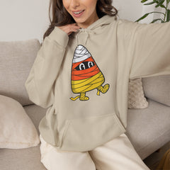 Funny Halloween Candy Corn Mummy Creeping Graphic Hoodie