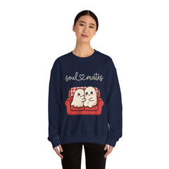 Cute Soul Mates Ghost Red Couch Retro Crewneck Sweatshirt