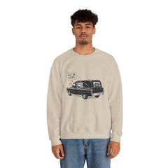 Funny Grim Reaper Hearse Get In Loser Retro Crewneck Sweatshirt