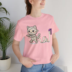 Funny Toilet Paper Mummy Cat Halloween T-Shirt