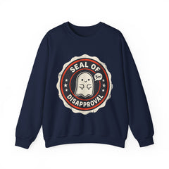 Funny Ghost Seal Of Disapproval Retro Badge Crewneck Sweatshirt