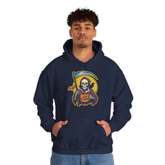 Funny Grim Reaper I Love My Work Coffee Retro Hoodie
