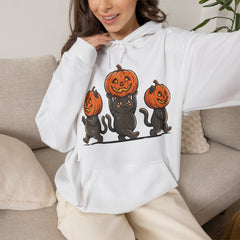 Cute Halloween Black Cats Pumpkin Helmet Hoodie