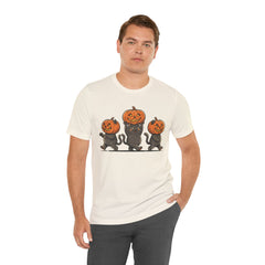 Cute Halloween Black Cats Pumpkin Helmet T-Shirt