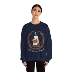 Funny Ghost Book Club Just One More Chapter Crewneck Sweatshirt