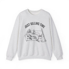 Funny Grim Reaper Just Killing Time Smartphone Crewneck Sweatshirt