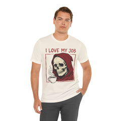Sarcastic Grim Reaper Coffee Lover Retro T-Shirt