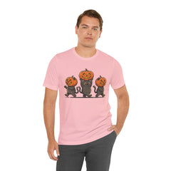 Cute Halloween Black Cats Pumpkin Helmet T-Shirt