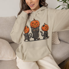Cute Halloween Black Cats Pumpkin Helmet Hoodie