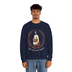 Funny Ghost Book Club Just One More Chapter Crewneck Sweatshirt