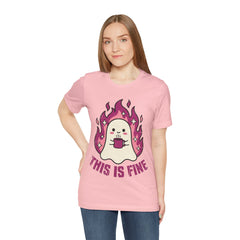 Funny Ghost This Is Fine Coffee Retro T-Shirt
