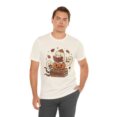 Cute Spooky Book Club Ghost Halloween Retro T-Shirt
