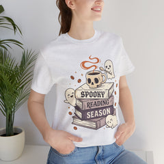 Spooky Reading Season Skull Coffee Mug Retro T-Shirt