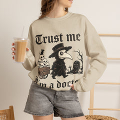 Funny Plague Doctor Trust Me Im A Doctor Retro Crewneck Sweatshirt
