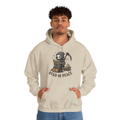 Funny Grim Reaper Read In Peace Book Cat Hoodie