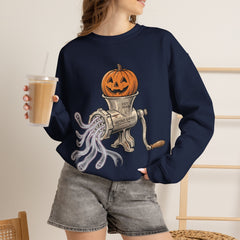 Retro Halloween Ghost In The Grinder Vintage Crewneck Sweatshirt